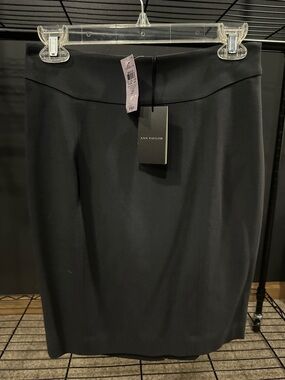 Ann Taylor Black Curved-Waist Pencil Skirt